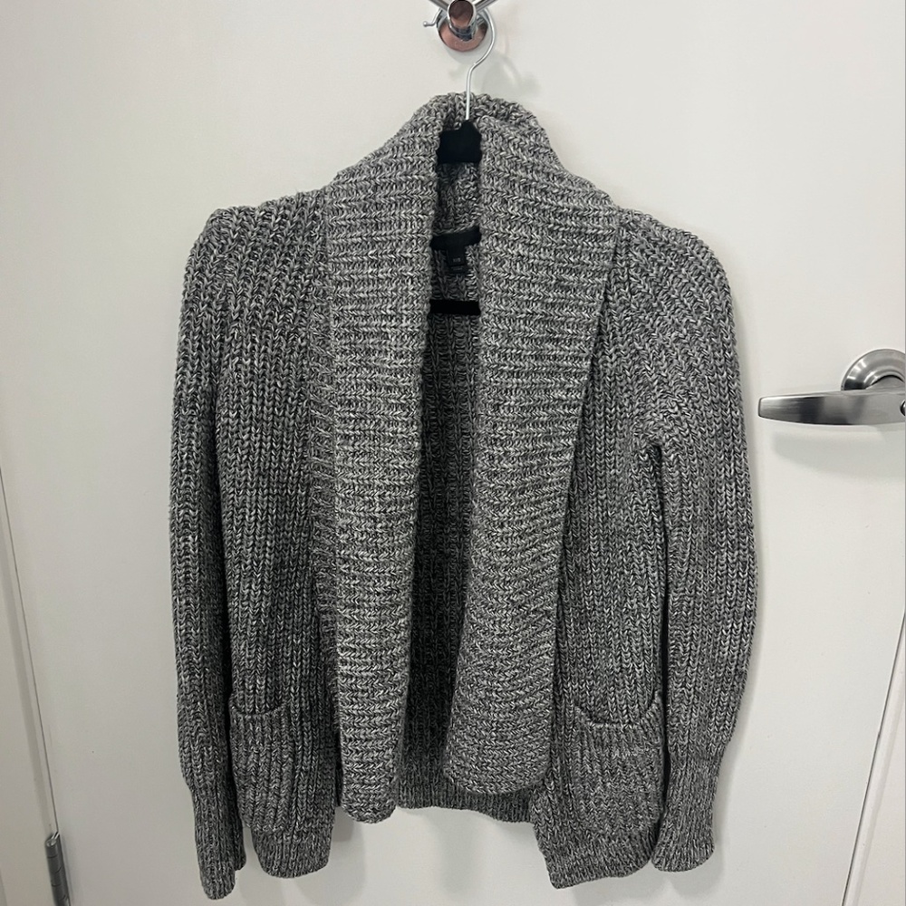 J. Crew Gray Chucky Knit Open Sweater - XXS